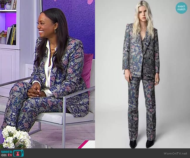 Zadig & Voltaire Visko Jacket in Flag worn by Aisha Tyler on Today