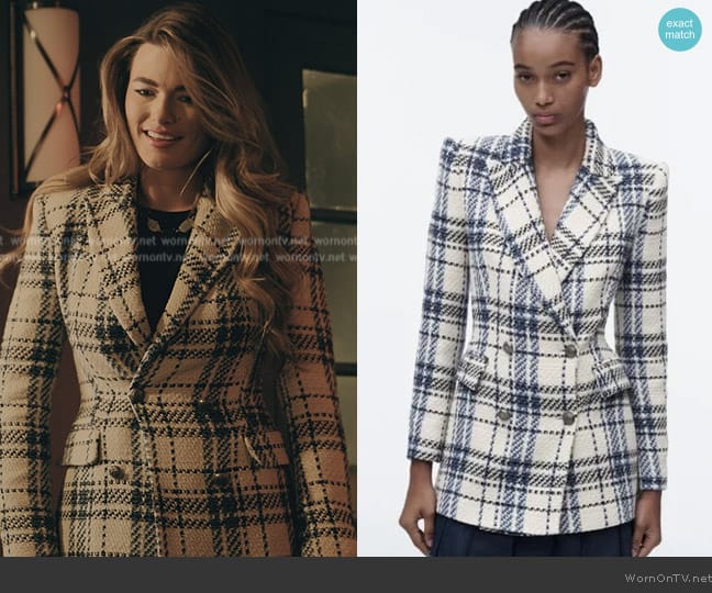 Zara Plaid Blazer worn by Sara (Conner Ann Waterman) on The Chi