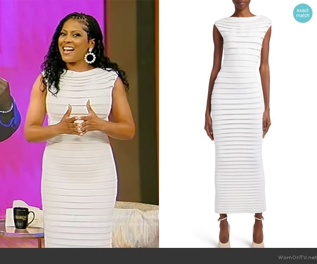 Alaia Layered knitted maxi dress worn by Tamron Hall on Tamron Hall Show