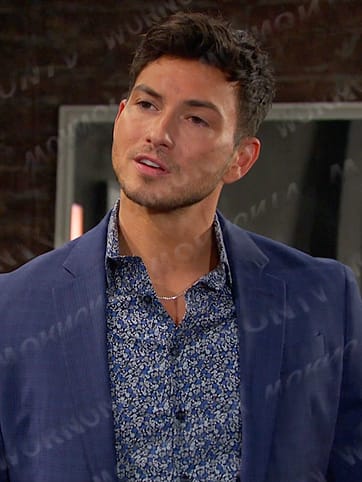 Alex’s blue floral shirt on Days of our Lives