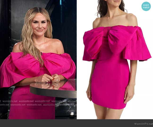 Valentina Silk Bow-Embellished Minidress worn by Keltie Knight on E! News