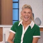 Amanda’s green collared dress with white trim on The Talk