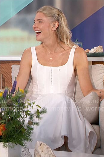 Amanda’s white corset dress on The Talk