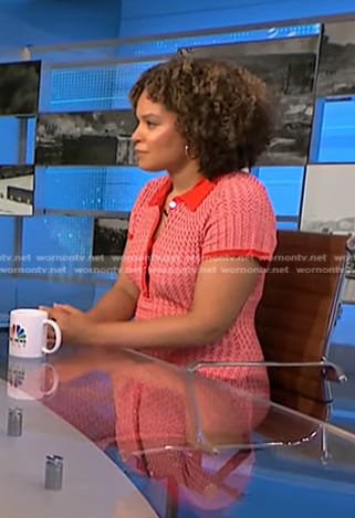 Antonia Hylton’s red knit polo dress on NBC News Daily