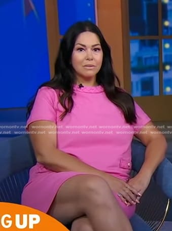 Ashley Hagerich’s pink braided neck shift dress on Good Morning America