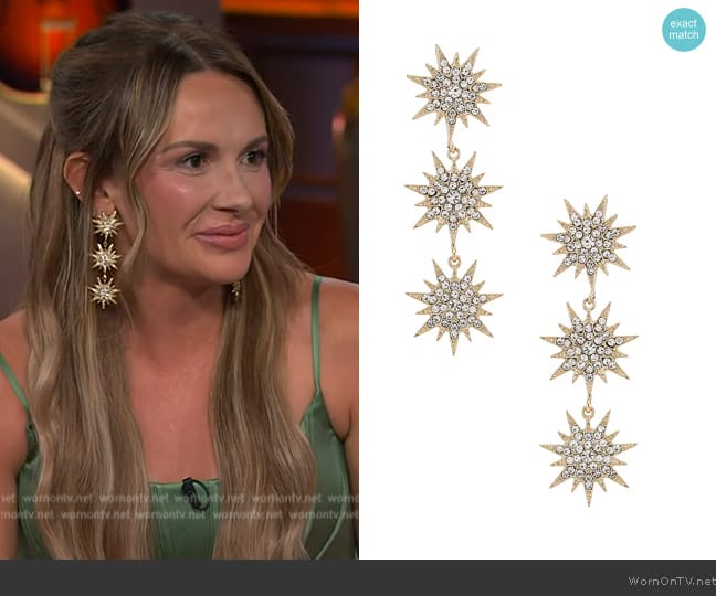 Shashi Celestial Drop Earrings worn by Carly Pearce on The Kelly Clarkson Show