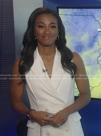 Brittany’s white sleeveless blazer dress on Good Morning America