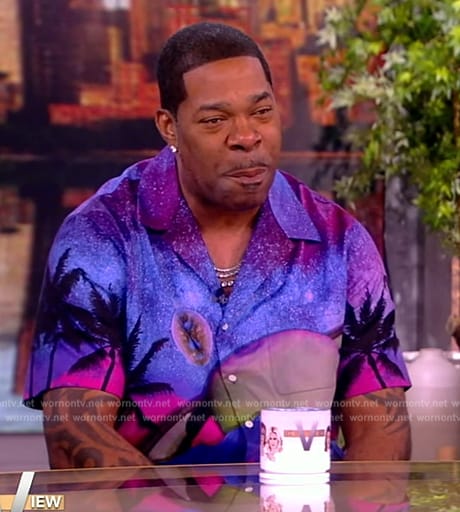 Busta Rhymes’ night sky graphic shirt on The View