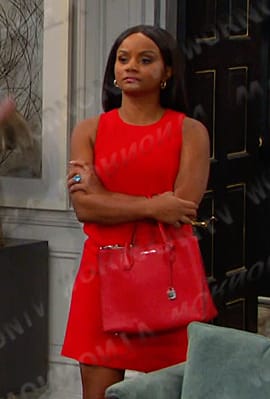 Chanel’s red sleeveless mini dress and bag on Days of our Lives
