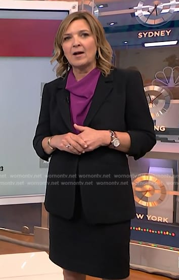 Christine Roman’s black ruched blazer on NBC News Daily