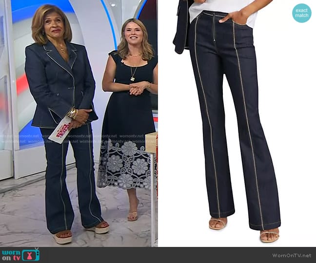 Cinq a Sept Santi Zipper Trim Jeans in Indigo worn by Hoda Kotb on Today