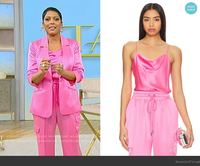Cinq a Sept Marta Cami in Electric Pink worn by Tamron Hall on Tamron Hall Show