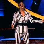 Corinne’s stripe blazer and pants on Beat Shazam Corinne’s stripe blazer and pants on Beat Shazam