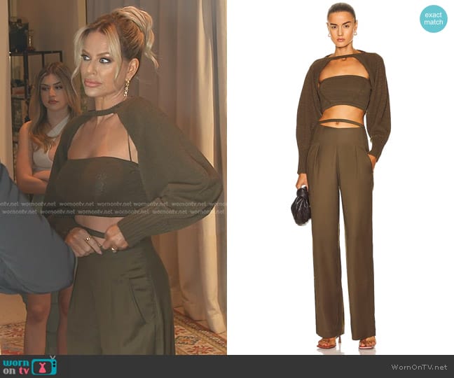 Cult Gaia Sally Convertible Top in Advieh worn by Caroline Stanbury (Caroline Stanbury) on The Real Housewives of Dubai