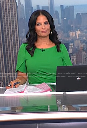 Darlene’s green ruched short sleeve dress on Today
