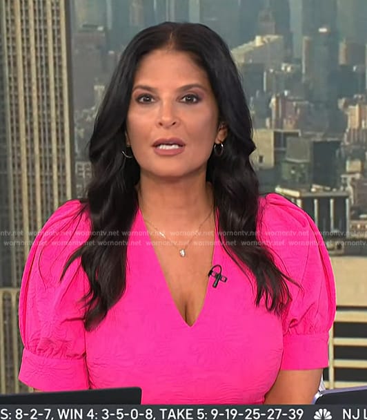Darlene’s pink textured puff sleeve dress on Today