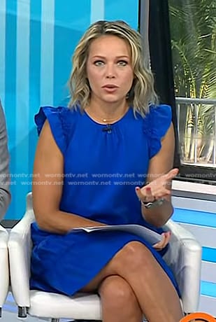 Dylan’s blue flutter sleeve mini dress on Today