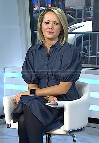 Dylan’s blue puff sleeve shirtdress on Today
