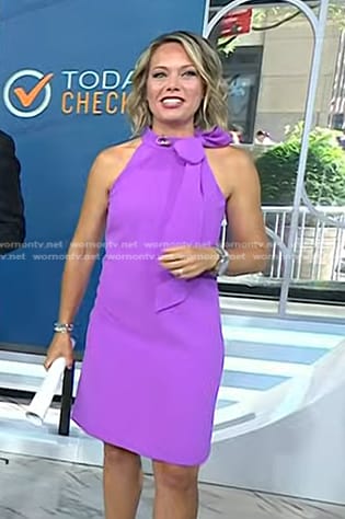 Dylan’s purple tie neck mini dress on Today