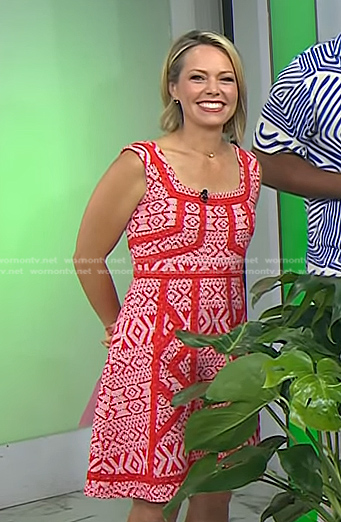 Dylan’s red embroidered dress on Today