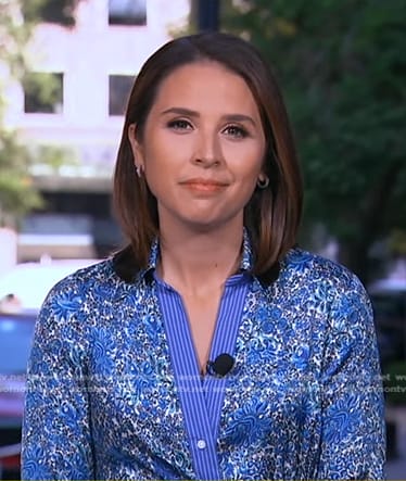 Elizabeth’s blue floral dress on Good Morning America