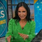 Elizabeth Werner’s green star print dress on CBS Mornings