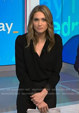 Ellison Barber’s black lace cuff blouse on NBC News Daily