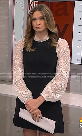 Ellison’s white lace sleeve top on NBC News Daily