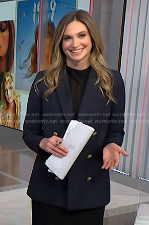 Ellison’s navy double breasted blazer on NBC News Daily
