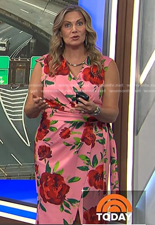 Emily’s pink rose print dress on Today