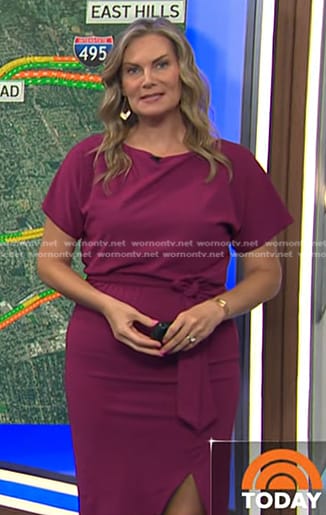 Emily’s purple tie waist dress on Today