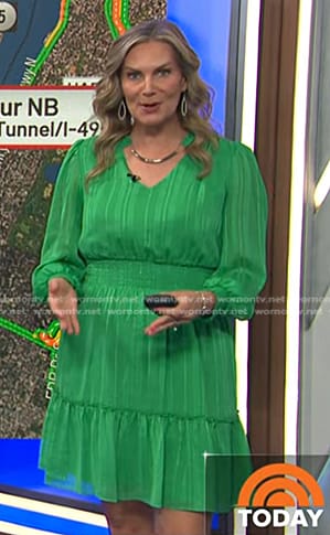 Emily’s green smocked waist dress on Today