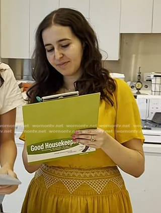 Emma Seymour’s yellow embroidered dress on Today
