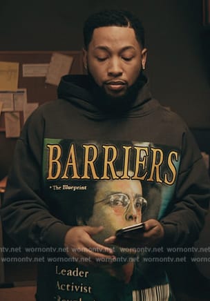 Emmett’s Barriers print hoodie on The Chi
