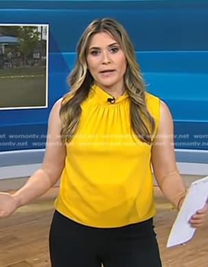 Erin McLaughlin’s yellow sleeveless top on Today