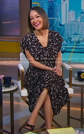 Eva’s black printed dress on Good Morning America