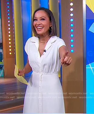 Eva’s white short sleeve shirtdress on Good Morning America