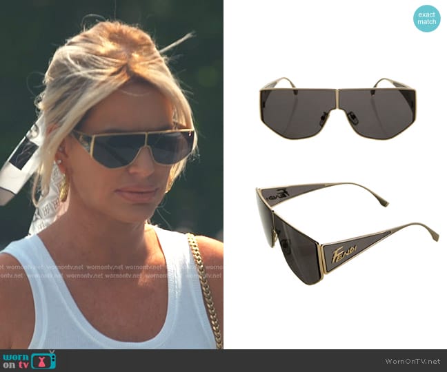 Fendi Shield Sunglasses worn by Caroline Stanbury (Caroline Stanbury) on The Real Housewives of Dubai