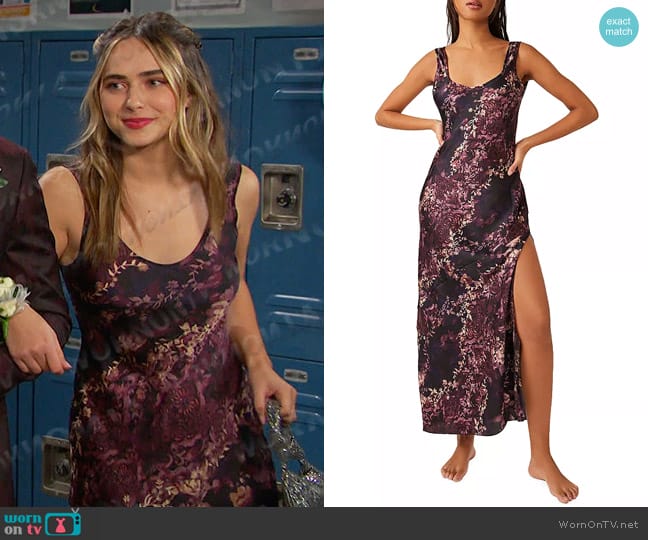 Free People Worth the Wait Bias Slip Dress worn by Holly Jonas (Ashley Puzemis) on Days of our Lives