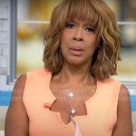Gayle’s coral zig zag trim dress on CBS Mornings