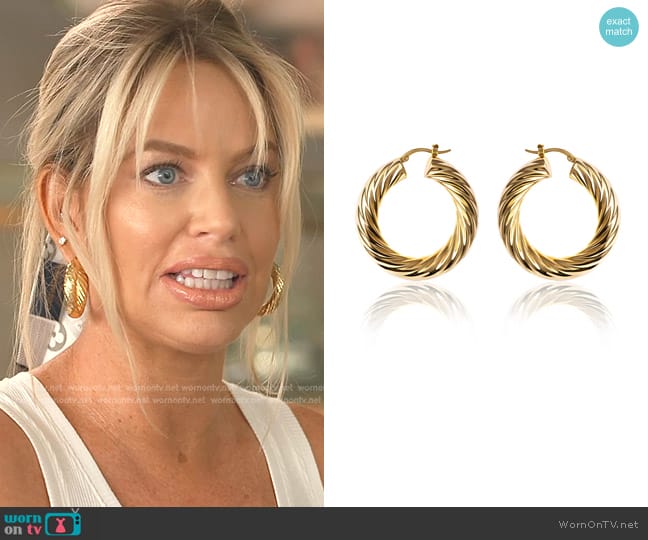 Gemma Azzurro Caroline 18k Gold Plated Twisted Hoops worn by Caroline Stanbury (Caroline Stanbury) on The Real Housewives of Dubai