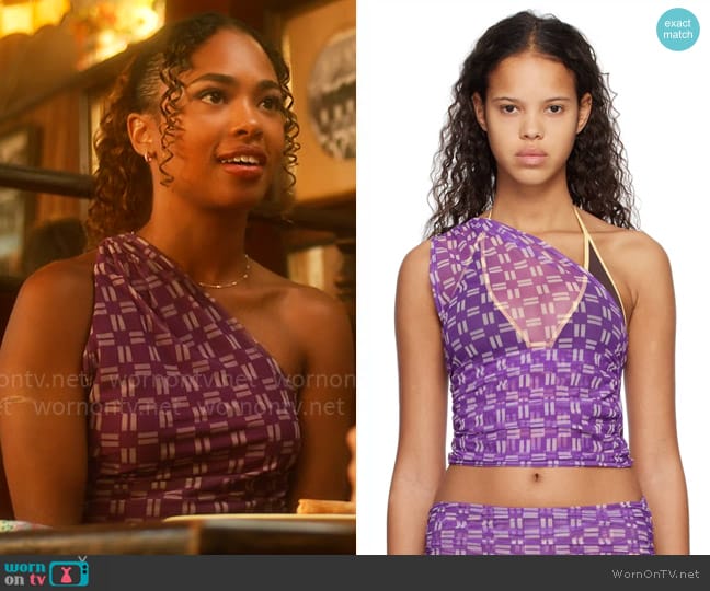 Gimaguas Disco Camisole worn by Faran Bryant (Zaria) on Pretty Little Liars Original Sin