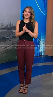 ginger’s black studded heel sandals on Good Morning America