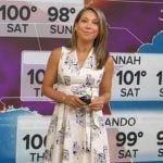 Ginger’s white house print dress on Good Morning America