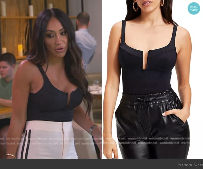 Good American Scuba U-Neck Corset Bodysuit worn by Melissa Gorga on The Real Housewives of New Jersey