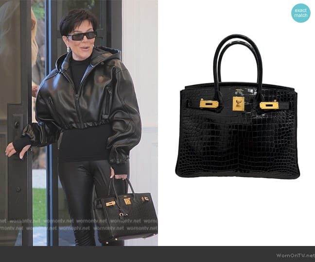 Hermes Birkin 30 Crocodile Handbag worn by Kris Jenner (Kris Jenner) on The Kardashians