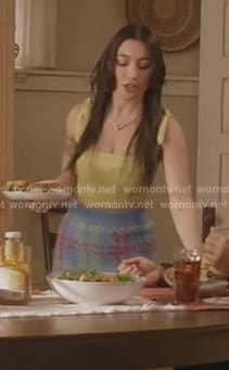 Jamie’s blue knit mini skirt on All American