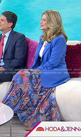 Jeanne Shriver’s blue floral print skirt on Today