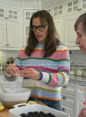 Jennifer Garner’s multicolor striped sweater on Today