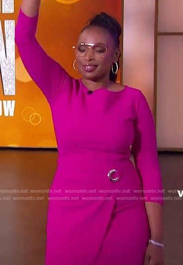 Jennifer’s pink ring detail dress on The Jennifer Hudson Show